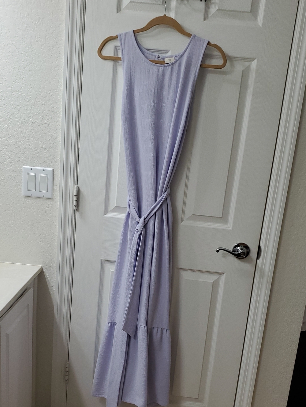 A.New.Day. Sleeveless Lavender Tie-Waist Maxi Dress Flounce Hem